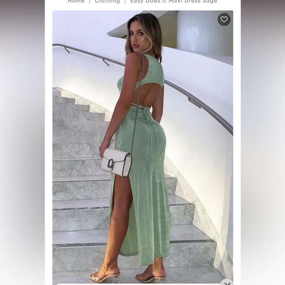 White Fox Boutique Dresses & Skirts - Easy Does It Maxi Dress Sage